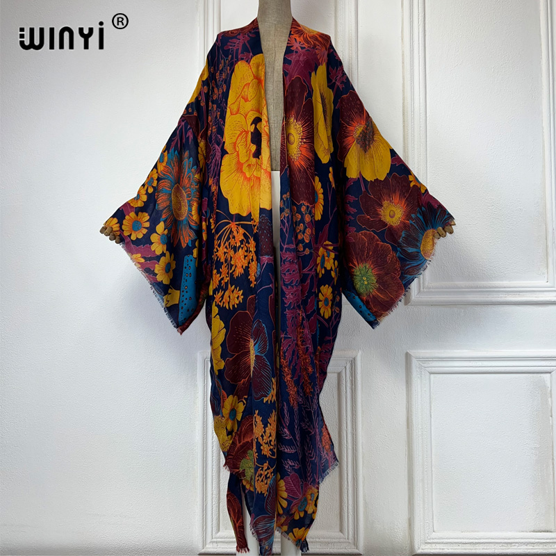 Cover Up Kaftan - WINYI Afrika Modası Yazlık Kimono Maxi