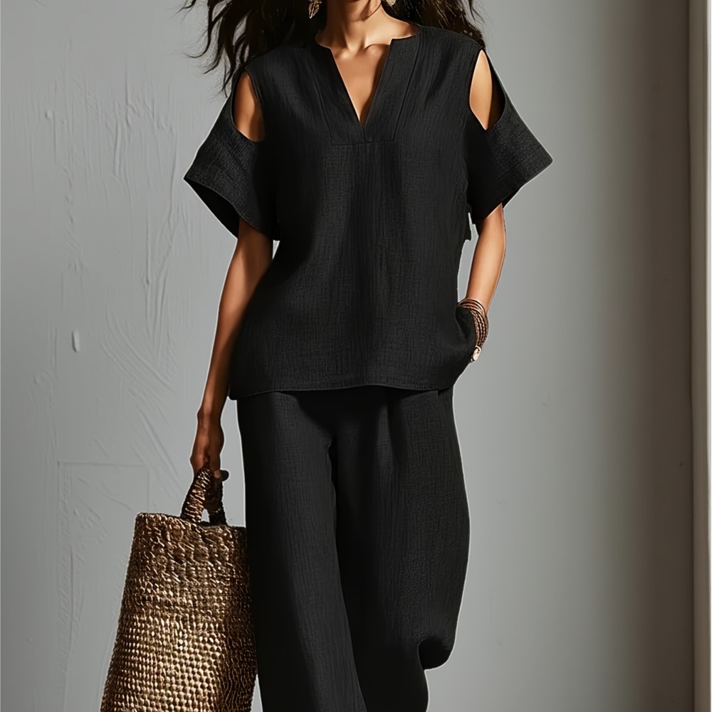 Kadın Düz Renk Basit Keten İki - Linen Pant Wide incelemesi ve fiyatı