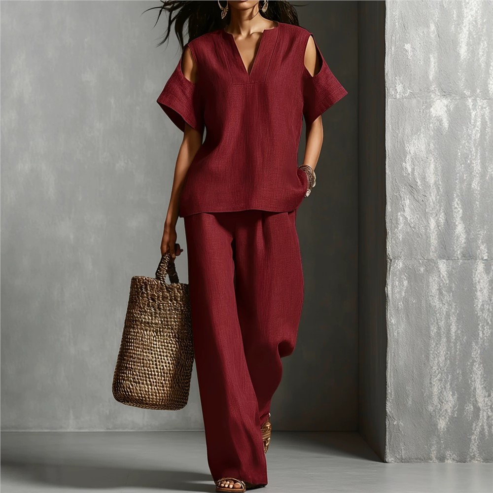 Kadın Düz Renk Basit Keten İki - Linen Pant Wide incelemesi ve fiyatı