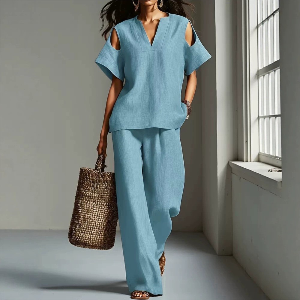 Kadın Düz Renk Basit Keten İki - Linen Pant Wide incelemesi ve fiyatı