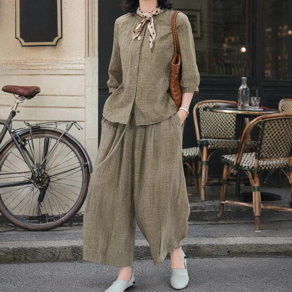 2026 Büyük Beden Günlük Takım  - Linen Pant Wide incelemesi ve fiyatı